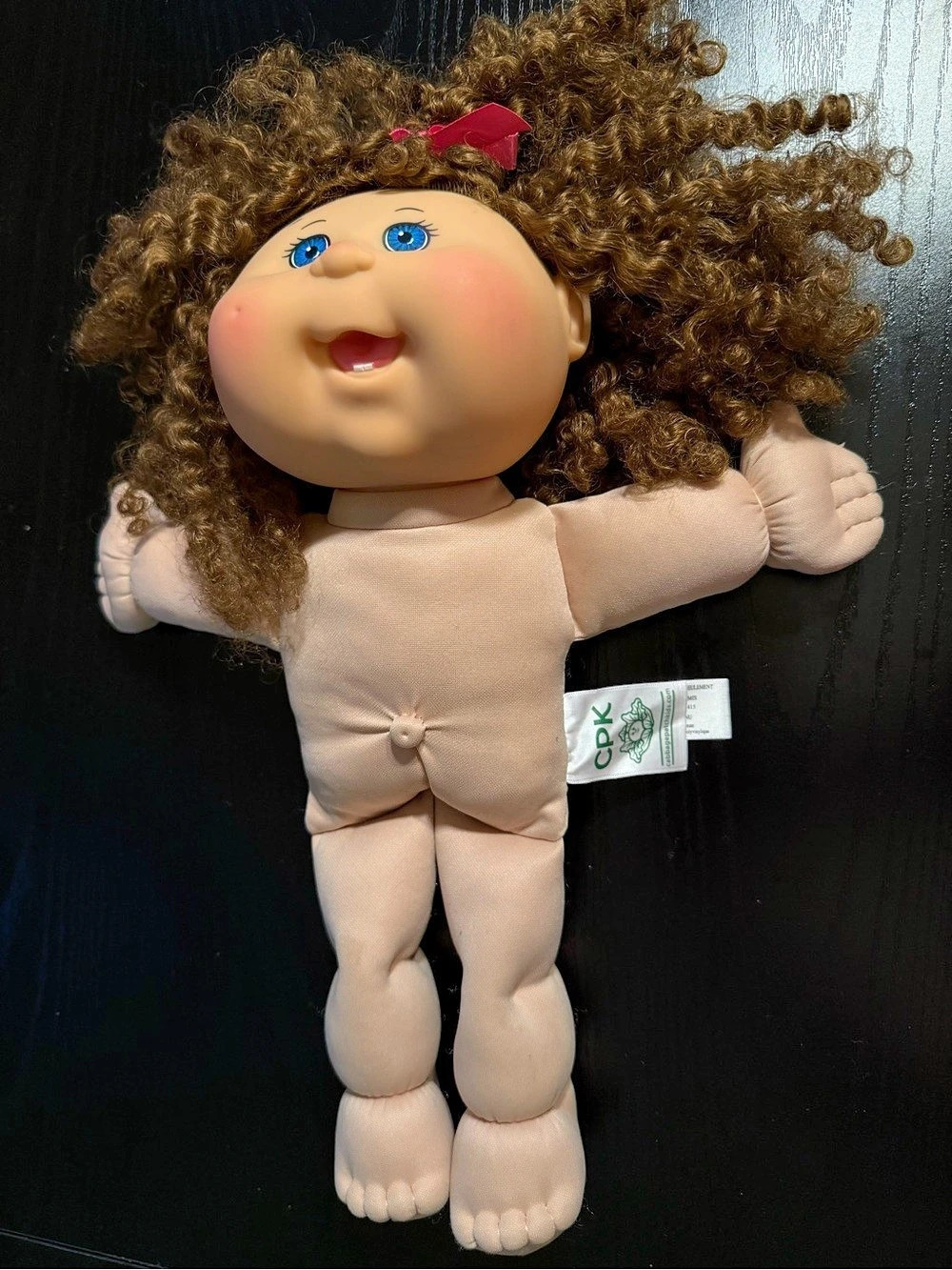 Cabbage Patch Kids Collectible Doll brown curly hair no clothes